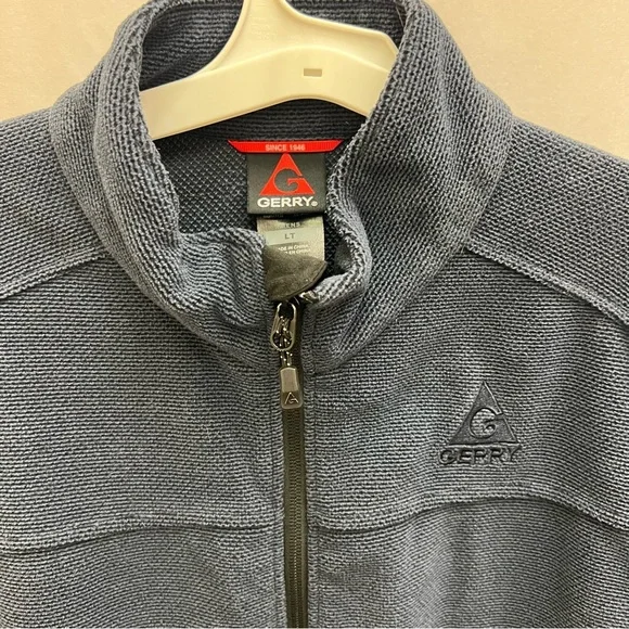 Gerry Weber Thermal Fleece Full Zip Heavy Knit Men's Navy Large Tall Jacket - Picture 3 of 10